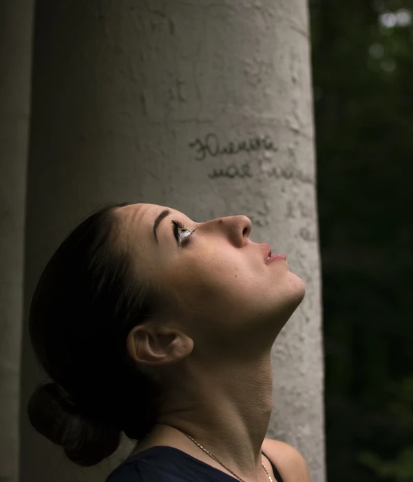 twilight mental health woman looking sky eyes closed