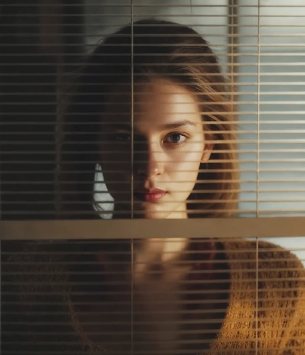 twilight woman looking out window camera sex porn addiction