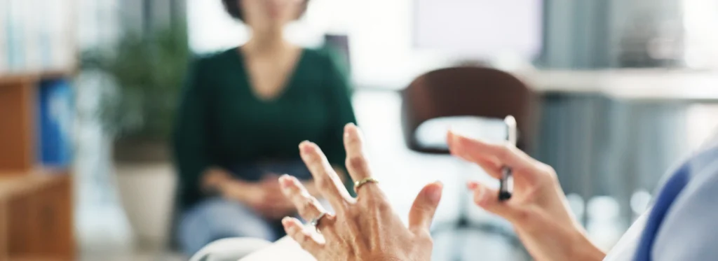 Sesión de terapia psicológica para la hipersexualidad.